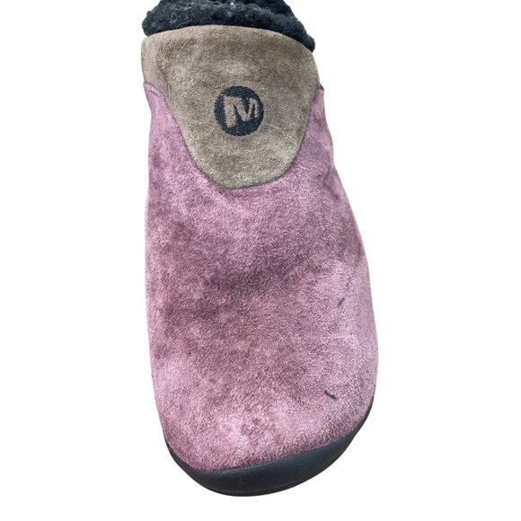 Merrell Encore Ice Huckleberry Womens Suede Fur Clogs Size 6.5 SKU 8924 - Picture 6 of 15